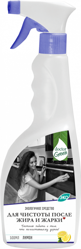 Экологичное средство для удаления жира Doctor Green «Для чистоты после жира и жарки», 750 мл в Актобе.